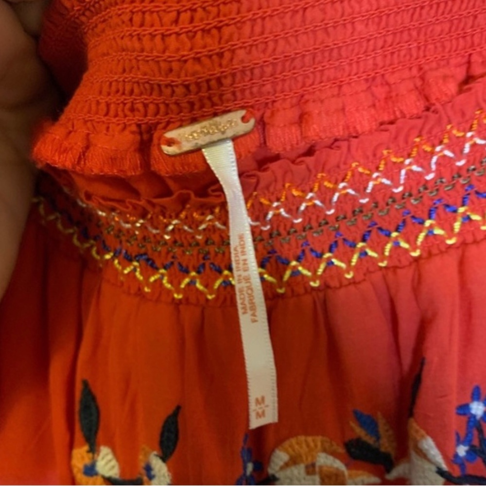 Free People red off the shoulder mini dress - Picture 4 of 7